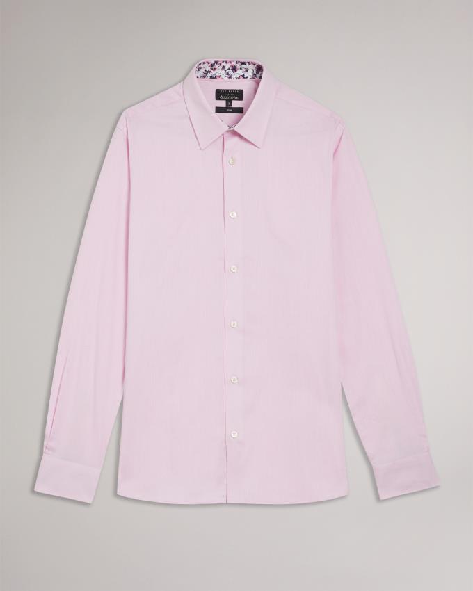 Chemises Ted Baker Long Sleeve Herringbone Rose Clair Homme | IFT-75913748